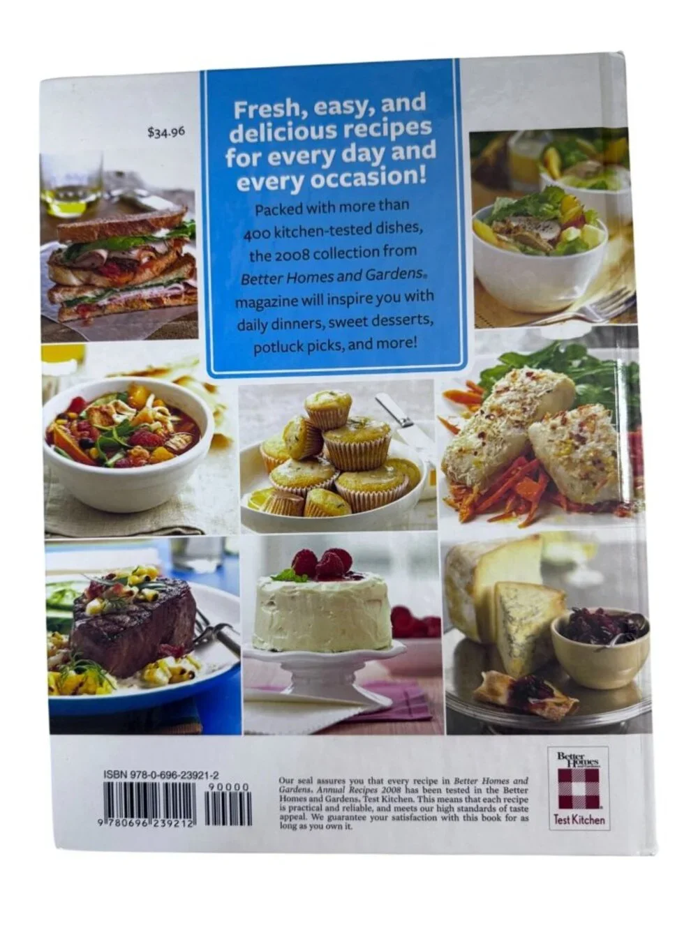 Better Homes & Gardens Annual Recipes 2008 Hardcover Cookbook